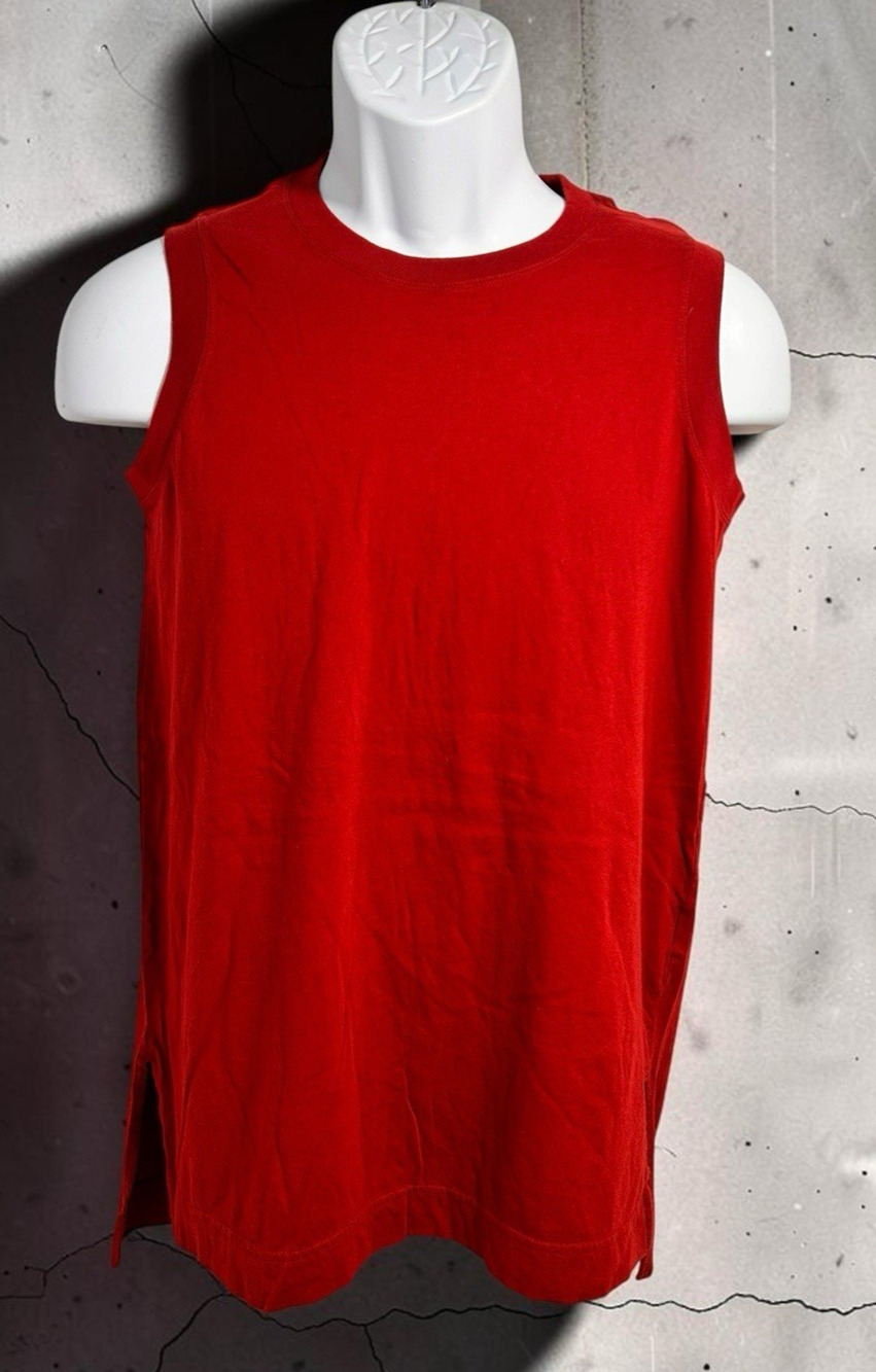 Men's Uniqlo Burgundy Sleeveless T-Shirt Sz M Cotton Blend Tee Casual Shirt
